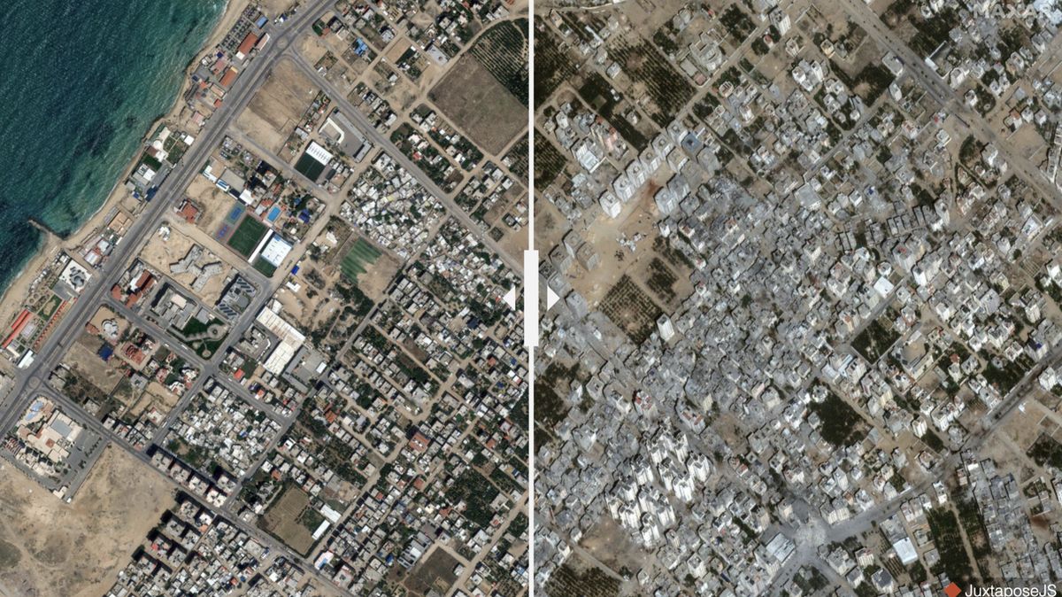 Srovnávací satelitní snímky: Apokalypsa jménem Gaza